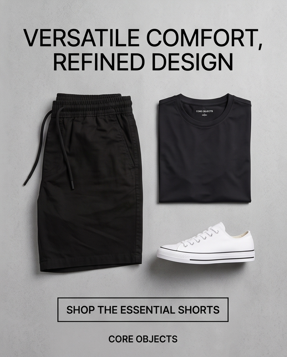 KOVA Amsterdam Black Drawstring Shorts