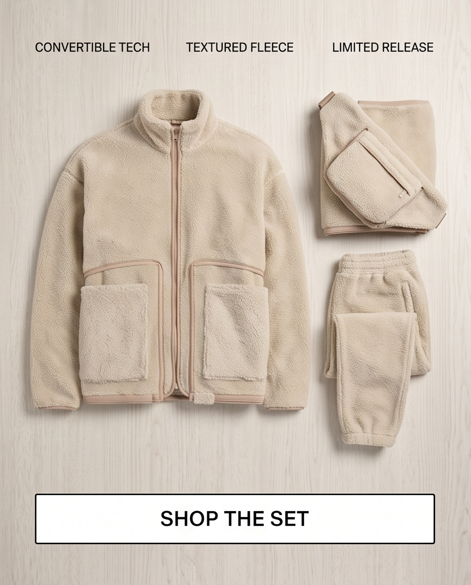 KOVA Amsterdam Beige Zip-Up Fleece Jacket