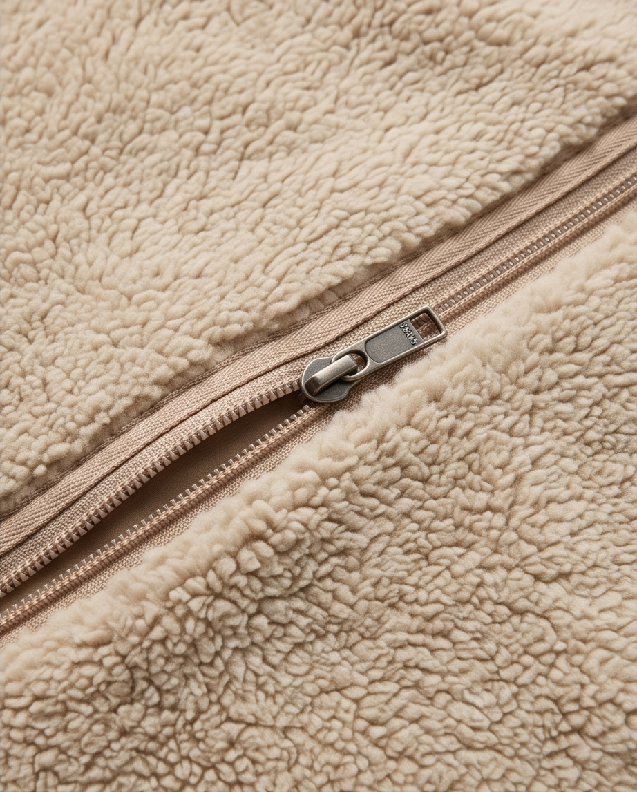 KOVA Amsterdam Beige Zip-Up Fleece Jacket
