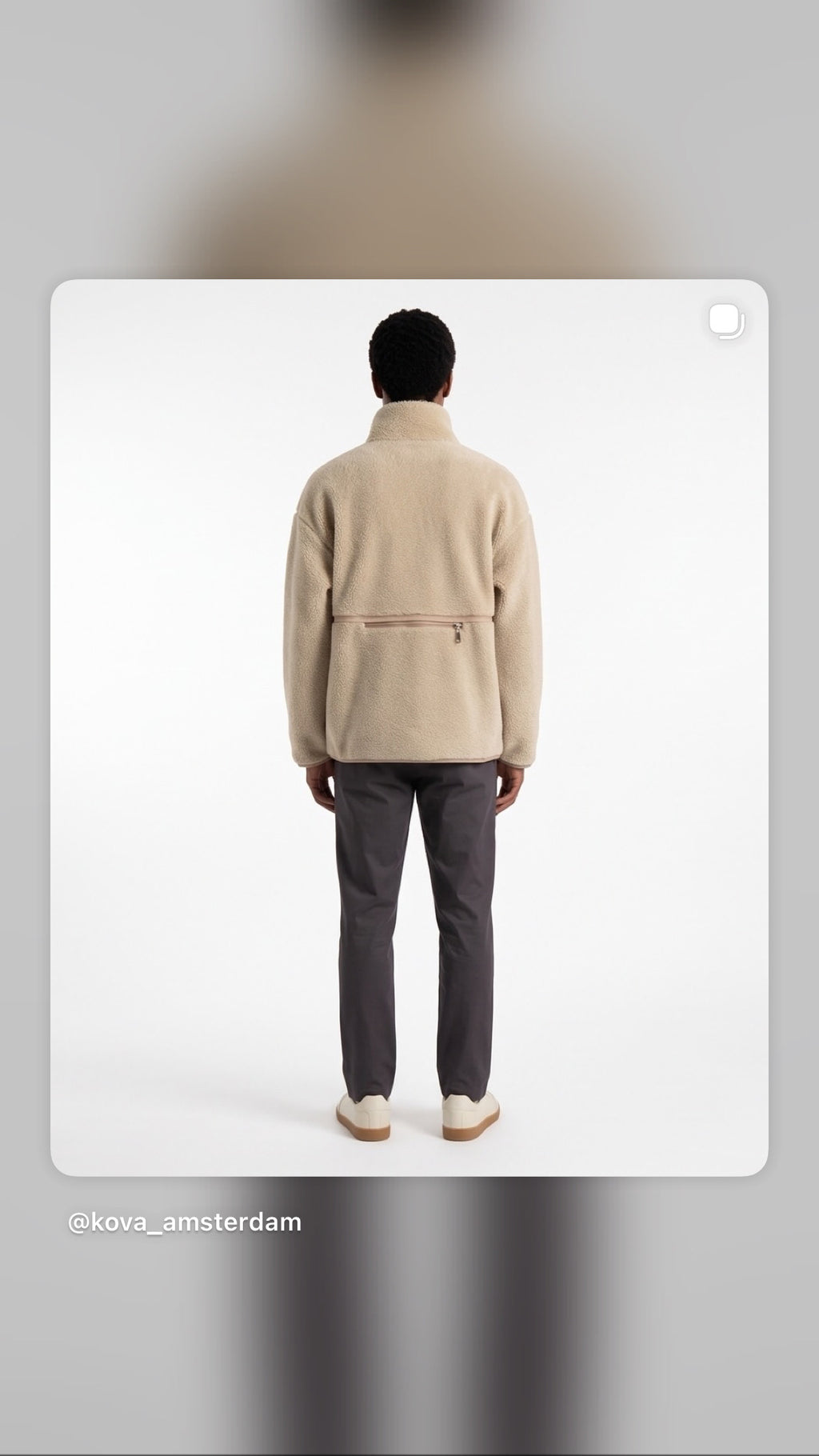 KOVA Amsterdam Beige Zip-Up Fleece Jacket