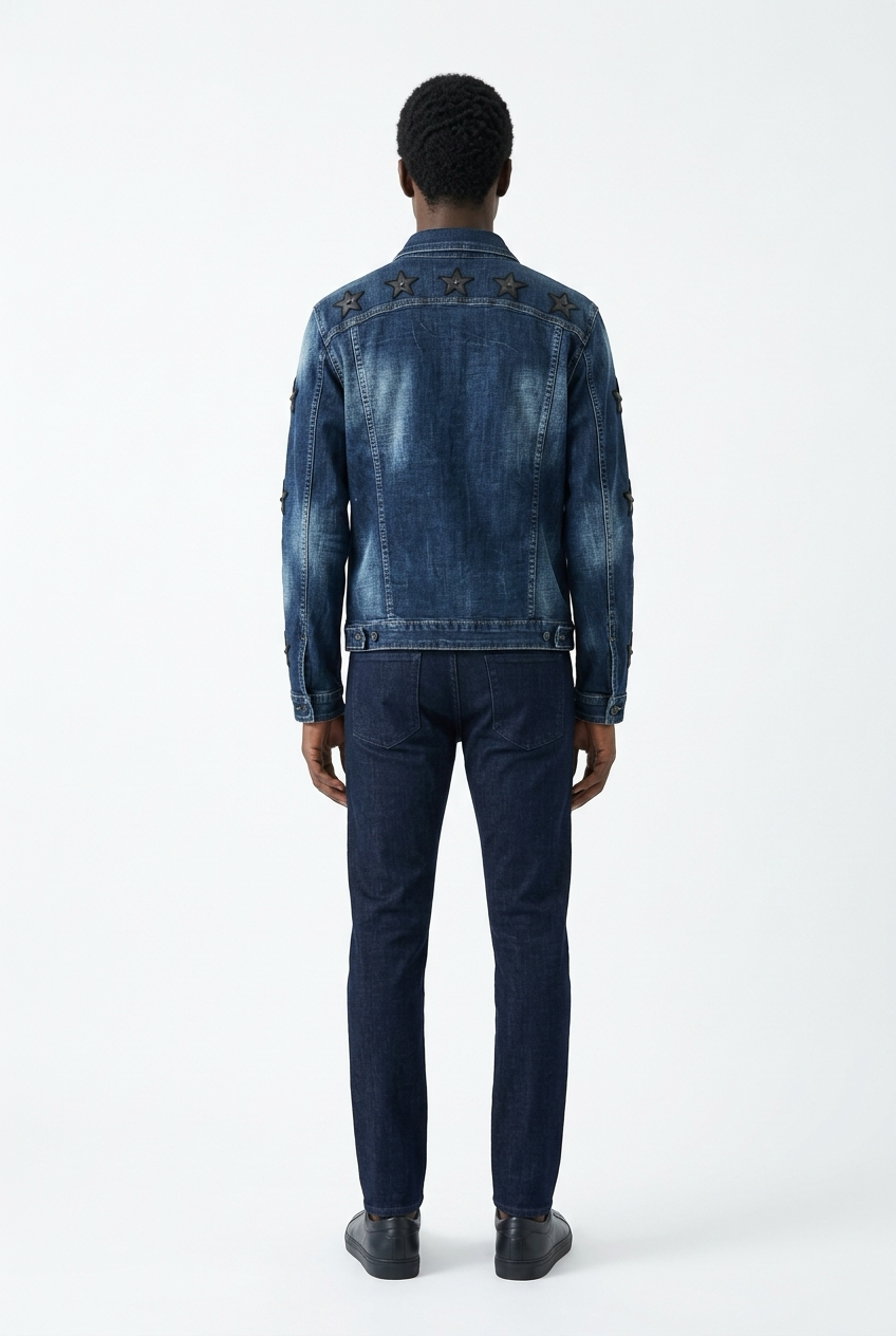 KOVA Star Denim Jacket – Dark Blue