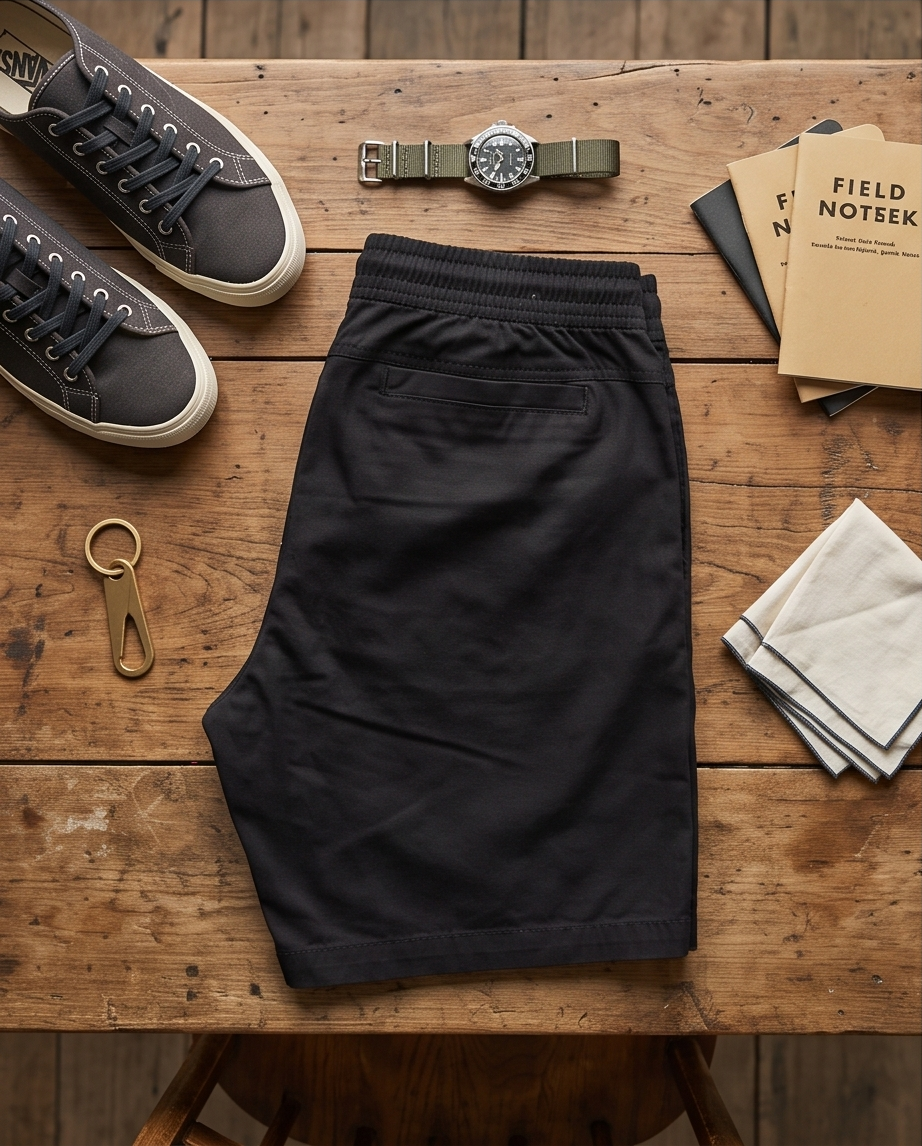 KOVA Amsterdam Black Drawstring Shorts