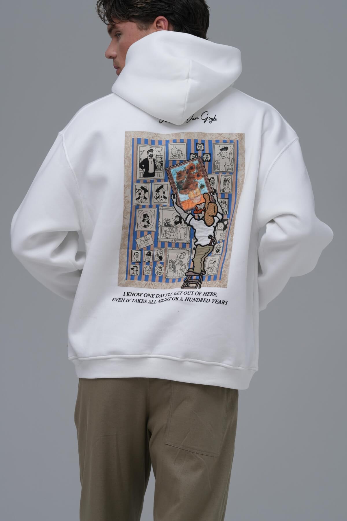 Breaking The Pattern White Hoodie - Premium Streetwear | KOVA