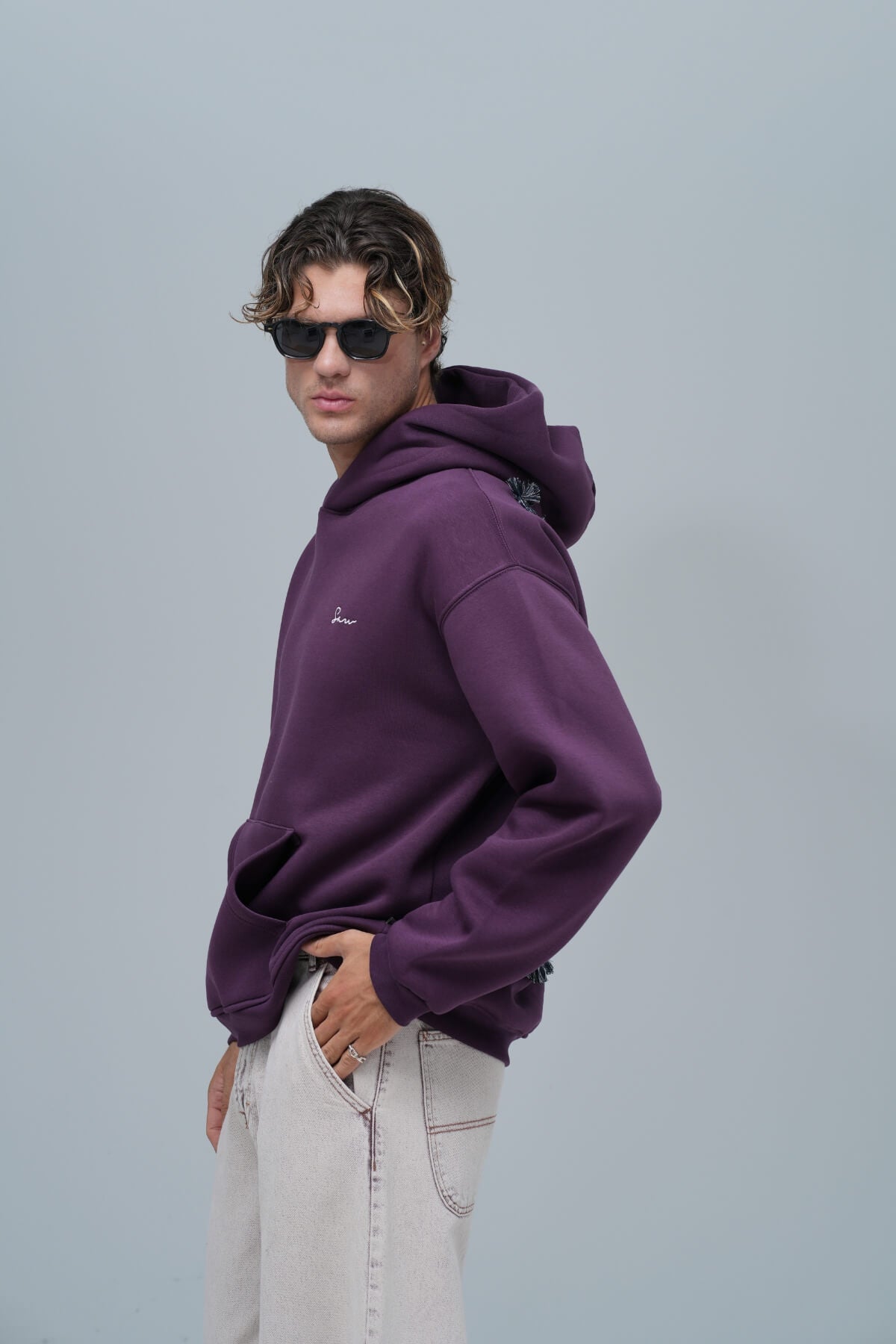 Framed Elegance Hoodie Purple