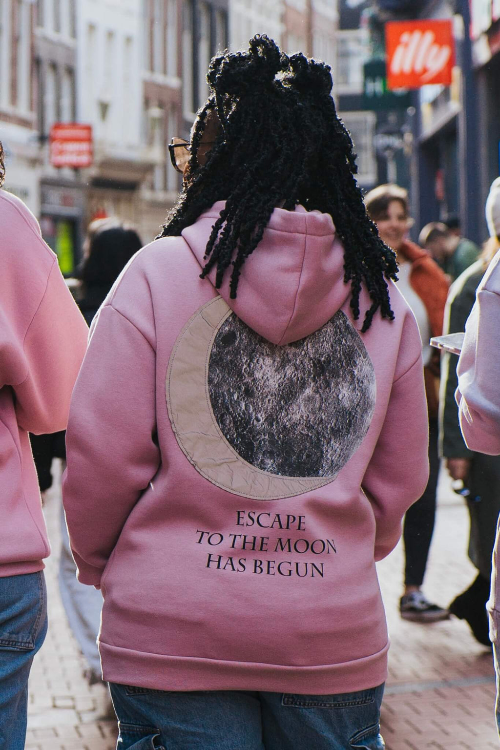 Escape to the Moon Pink Hoodie