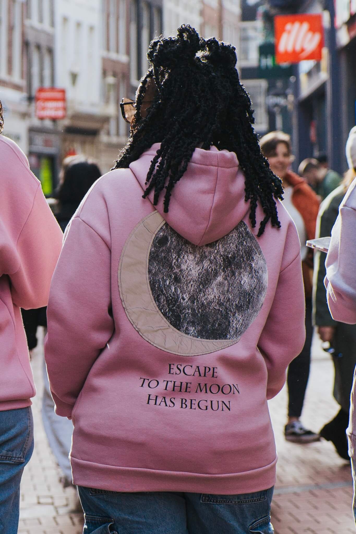 Escape to the Moon Pink Hoodie