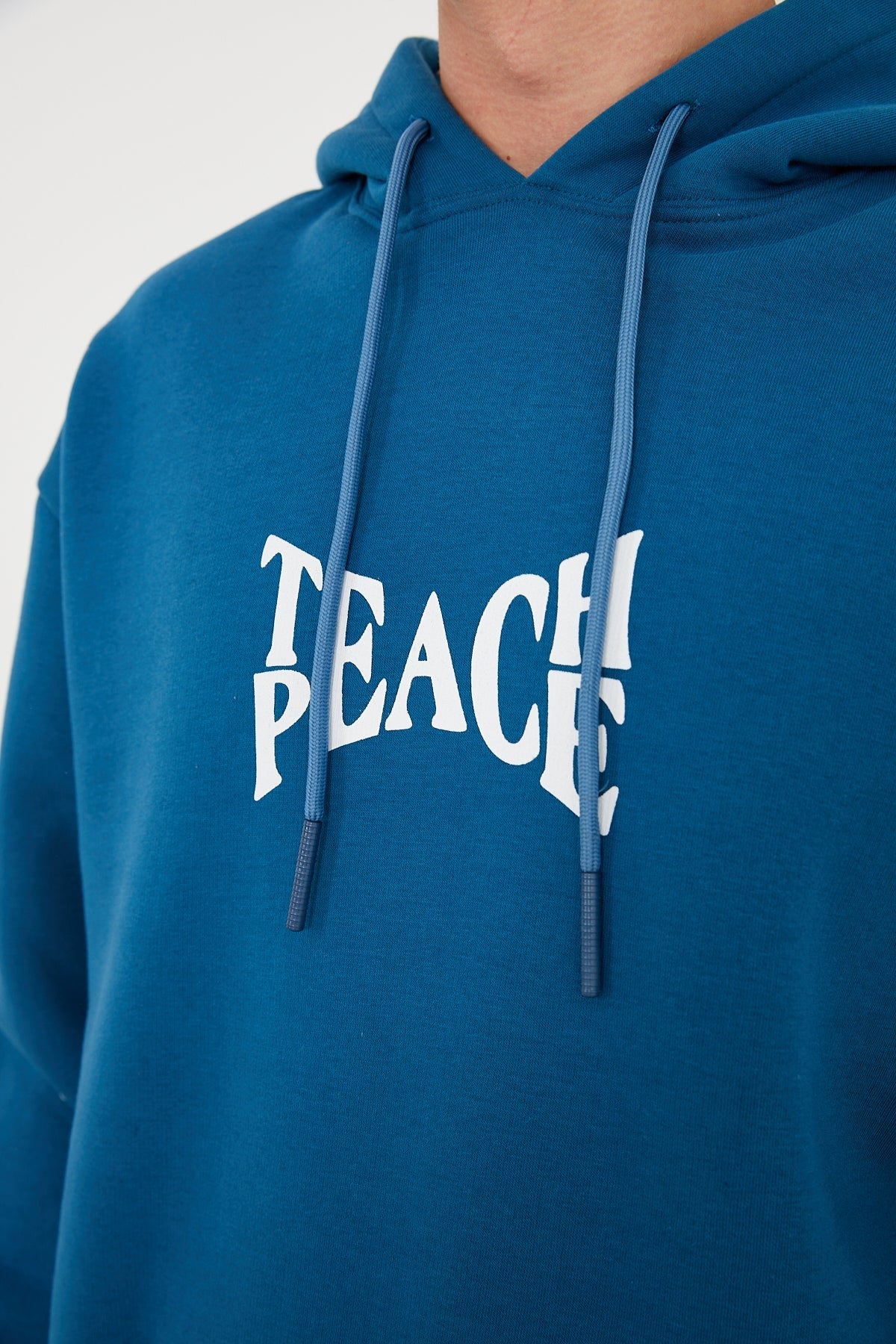 Teach Peace Hoodie - Petrol Blue