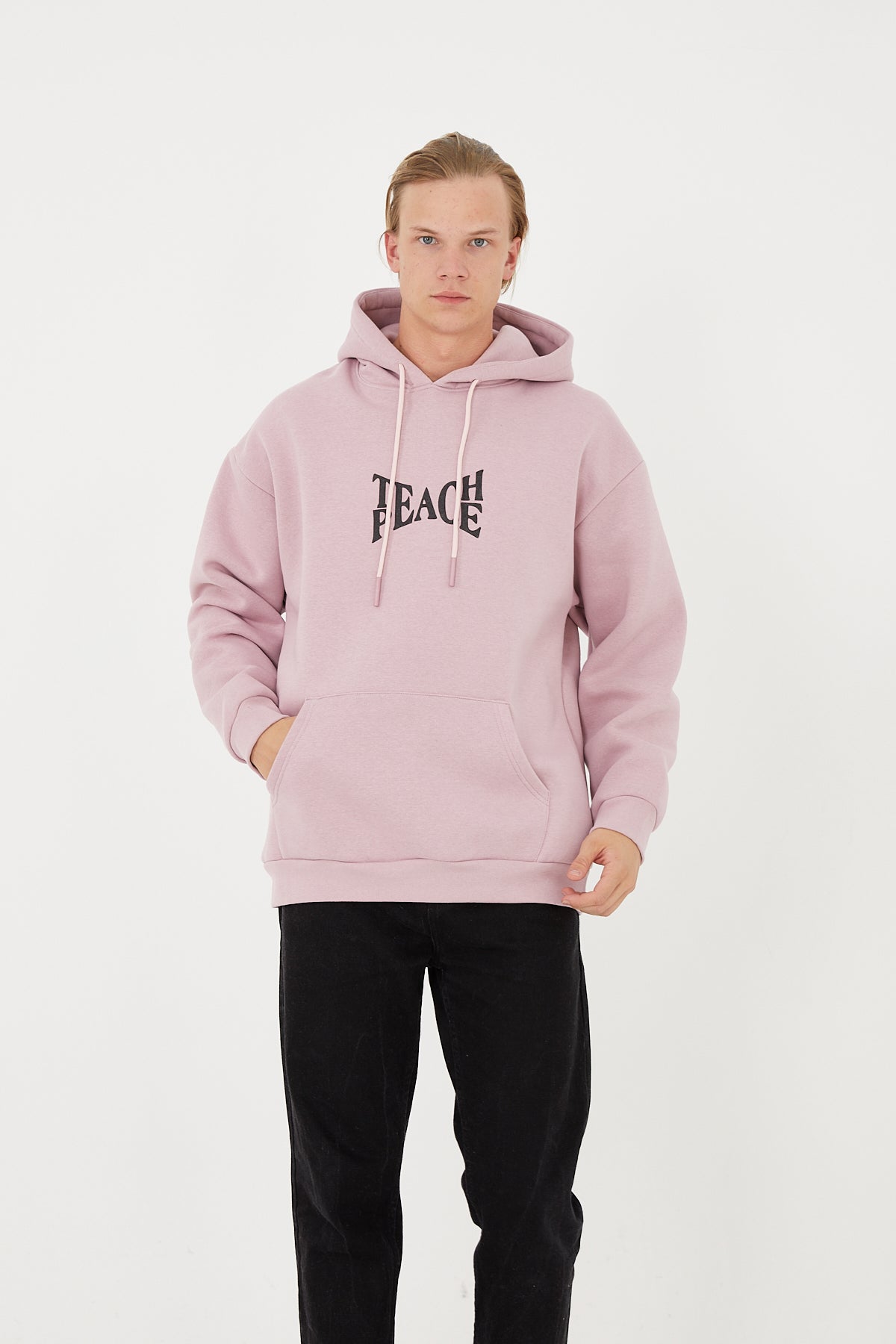 Teach Peace Hoodie - Pink