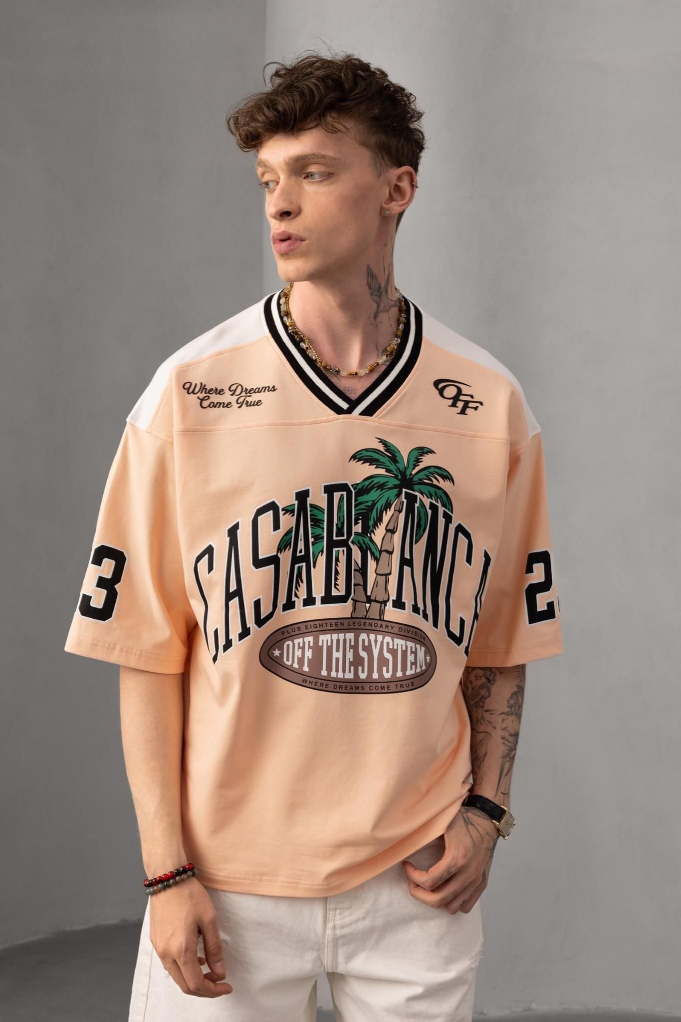 Casablanca 23 Jersey Tee - Peach